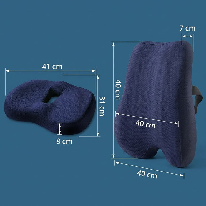 Pack Coccyx + Lombaire — Soulagement Complet du Dos Assis