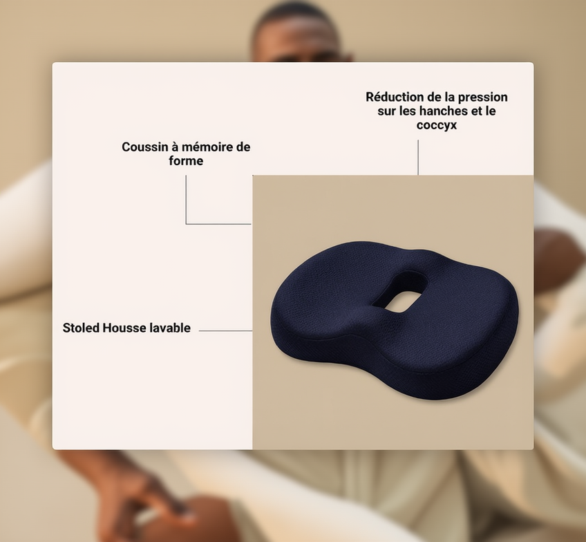 Coussin Coccyx en U Mémoire de Forme