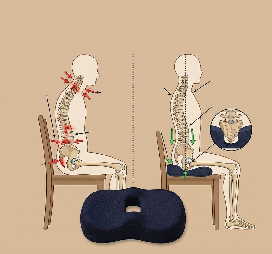 Pack Coccyx + Lombaire — Soulagement Complet du Dos Assis