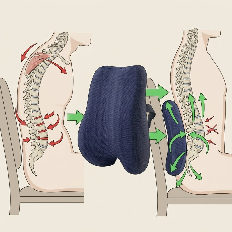 Pack Coccyx + Lombaire — Soulagement Complet du Dos Assis